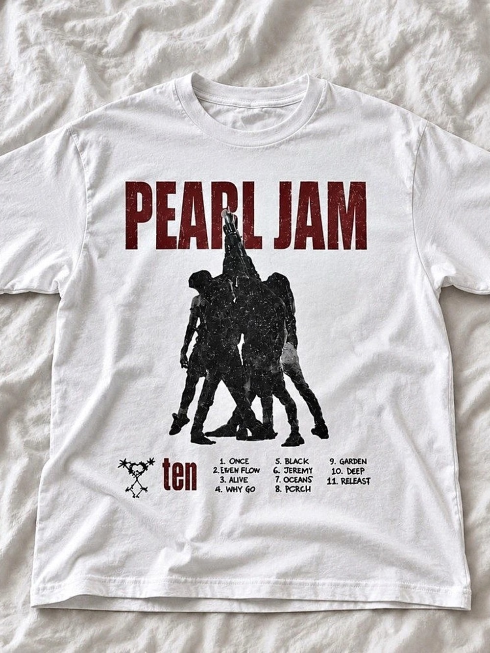 Pearl Jam Graphic Band Tee in White